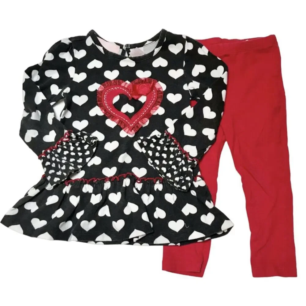 Kids Headquarters Heart Outfit Size 2T